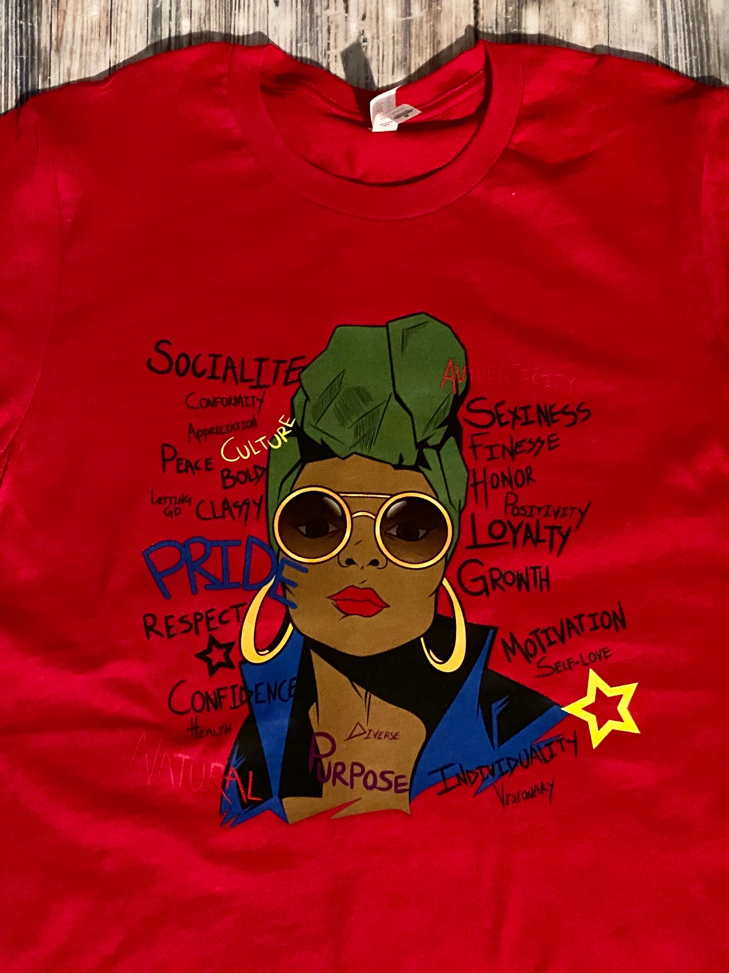 Red Headwrap tee...