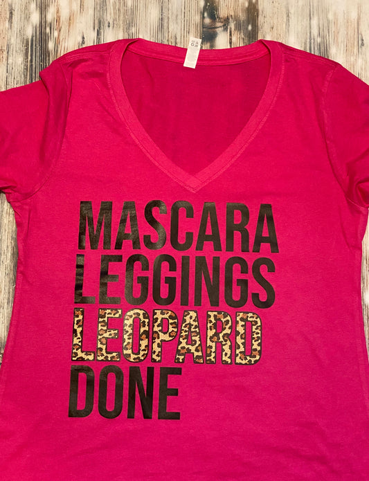 Mascara Leggings Leopard...Fuchsia (Fitted or crew neck)