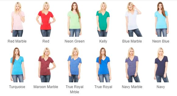 Women's Fitted VNeck Options