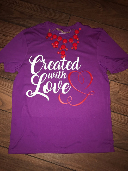 Created with Love...Purple, Red, and White Tee - ON SALE